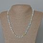 Morganite Necklace, Natural Stone Smooth Bead, Diameter 6mm+-, Length 49cm+
