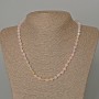 Morganite Necklace, Natural Stone Faceted Rhombus Bead, Diameter 6.5x6mm+-, Length 48cm+