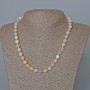 Morganite Necklace, Natural Stone Faceted Bead, Diameter 8mm+-, Length 47cm+