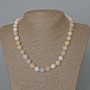 Morganite Necklace, Natural Stone Faceted Bead, Diameter 10mm+-, Length 47cm+