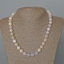 Morganite Necklace, Natural Stone Faceted Bead, Diameter 10mm+-, Length 49cm+