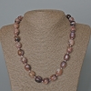 Charoite Necklace, natural stone tumbled, diameter 12x14mm+-, length 51cm+