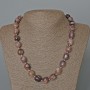 Charoite Necklace, natural stone tumbled, diameter 12x14mm+-, length 51cm+