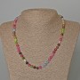 Assorted Necklace, natural stone faceted round bead, diameter 6mm+-, length 48cm+