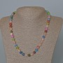 Assorted Natural Stone Necklace, Faceted Bead, Diameter 8mm+/-, Length 49cm+