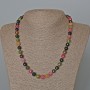 Tourmaline Necklace, natural stone faceted round bead, diameter 8mm+-, length 49cm+