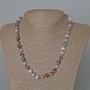 Botswana Agate Necklace, natural stone faceted round bead, diameter 8mm+-, length 48cm+