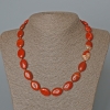 Red Jasper Necklace, natural stone oval, diameter 13x18mm+-, length 48cm+