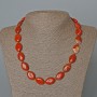 Red Jasper Necklace, natural stone oval, diameter 13x18mm+-, length 48cm+