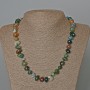 Moss Agate Necklace, natural stone tumbled, diameter 12x8mm+-, length 50cm+