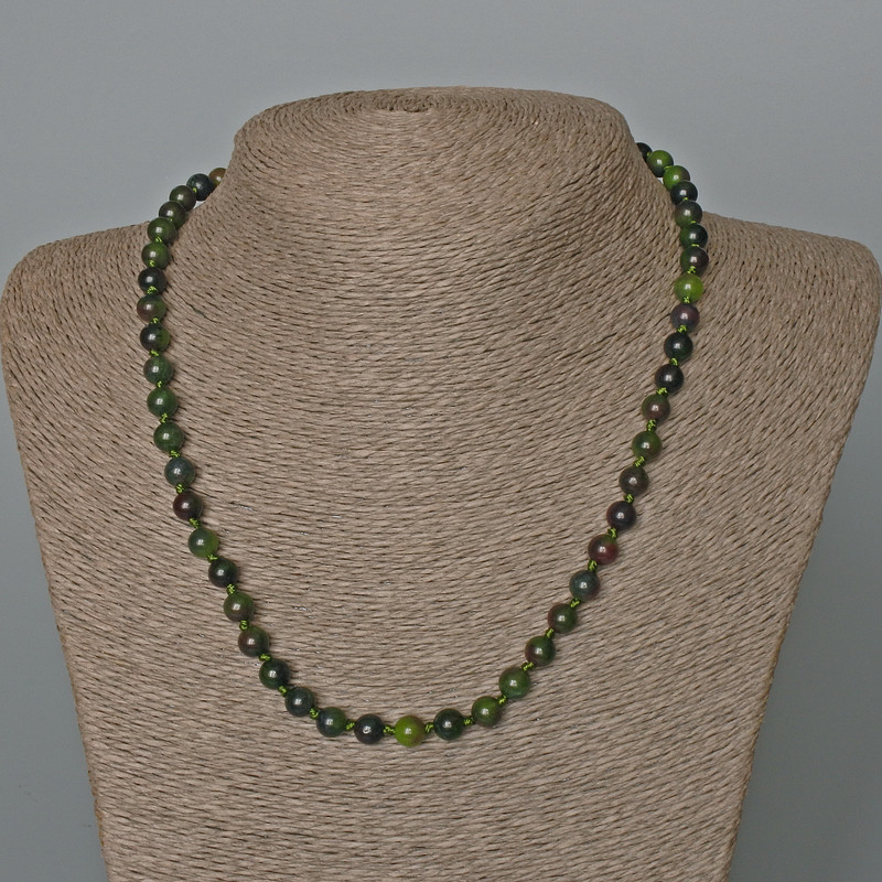 Zoisite Necklace, natural stone smooth round bead, diameter 6.5mm+-, length 51cm+