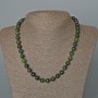 Necklace Zoisite natural stone smooth bead, diameter 8.5mm, length 49cm