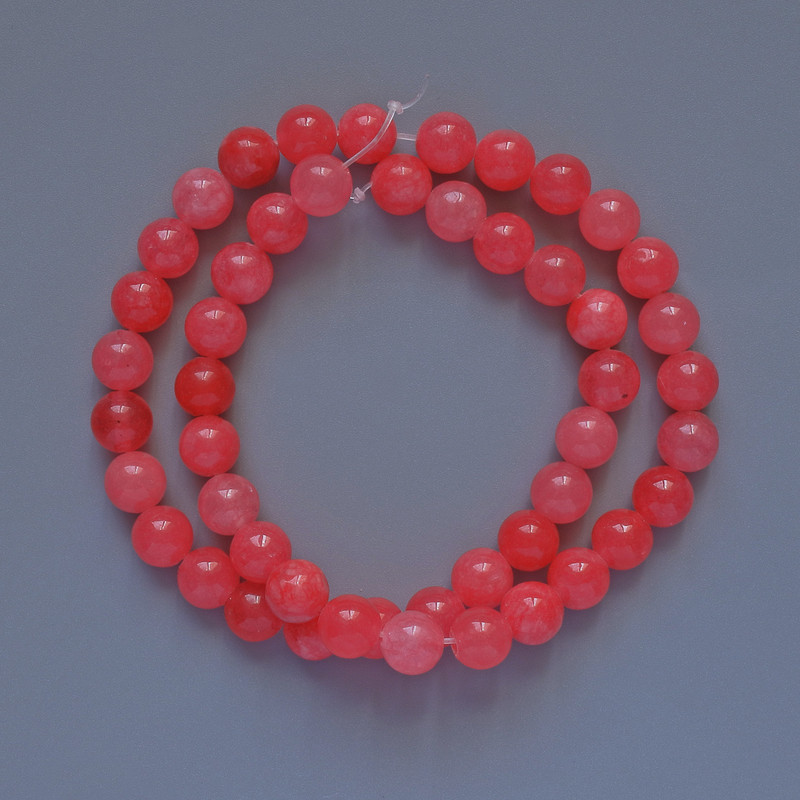 Beads Tourmaline (Imitation) Smooth Round, Diameter 8mm+/-, Length 38cm +/- on Fishing Line