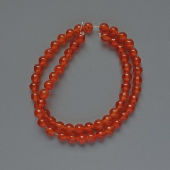 Beads Carnelian (Imitation) Smooth Round, Diameter 6mm+/-, Length 38cm +/- on Fishing Line