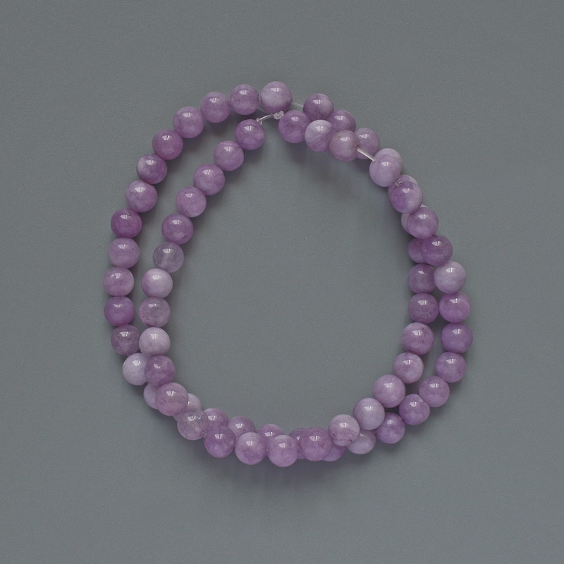 Beads Kunzite (Imitation) Smooth Round, Diameter 6mm+/-, Length 39cm +/- on Fishing Line