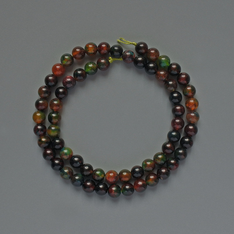 Beads Jasper (Imitation) Smooth Round, Diameter 6mm+/-, Length 38cm +/- on Thread