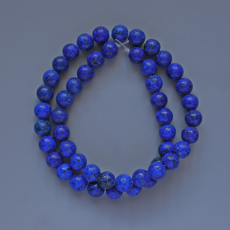 Lapis lazuli beads (artificial) smooth round bead, diameter 8mm±, thread length 39cm ± on thread