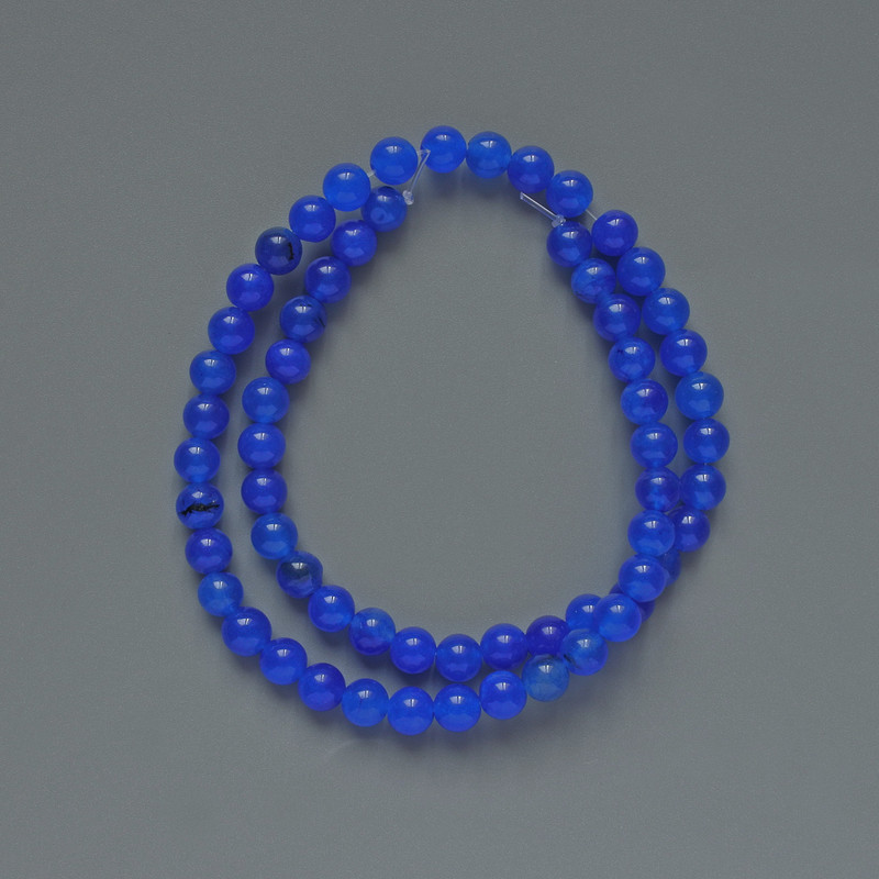 Apatite (Synthetic) Smooth Round Beads, diameter 6.5mm+/-, length 37cm+/- on fishing line