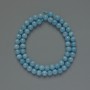 Aquamarine Smooth Round Beads, diameter 6.5mm+/-, length 38cm+/- on thread