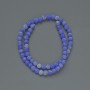Frosted Agate Blue Smooth Round Beads, diameter 6mm+/-, length 35cm+/- on fishing line