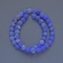 Frosted Agate Blue Smooth Round Beads, diameter 8mm+/-, length 35cm+/- on fishing line