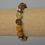 Yellow Agate Bracelet Smooth Ball, Diameter 10mm+/-, Length 18cm+/- (Stretch)