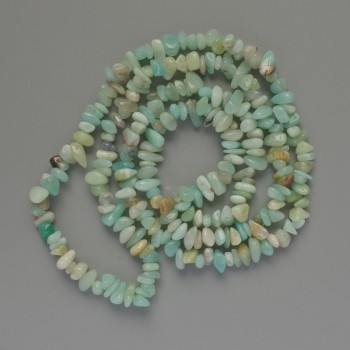 Amazonite Beads Natural Stone Chips, diameter 7x3mm +/-, length 80cm +/- on nylon thread