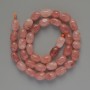 Strawberry Quartz Natural Stone Beads, tumbled, diameter 7x10.5mm +/-, length 38cm +/- on a strand