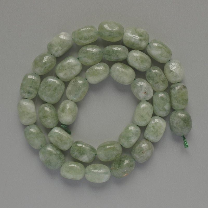 Jadeite Natural Stone Beads, tumbled, diameter 7x11mm +/-, length 38cm +/- on a strand