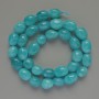Aquamarine Natural Stone Beads, tumbled, diameter 9x12mm +/-, length 38cm +/- on a strand