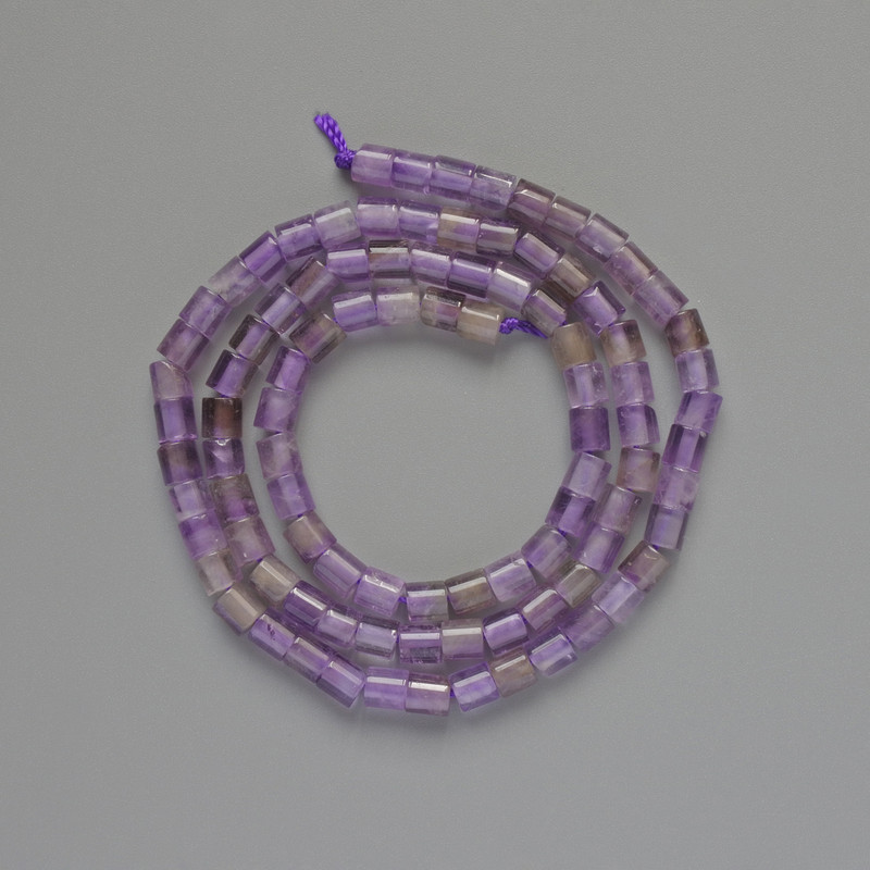 Amethyst Beads, natural stone, faceted chip cut, diameter 4x4mm+/-, length 38cm +/- on a thread