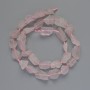 Rose Quartz Beads, natural raw tumbled stone, diameter from 8x10 to 12x17mm+/-, length 39cm +/- on a thread