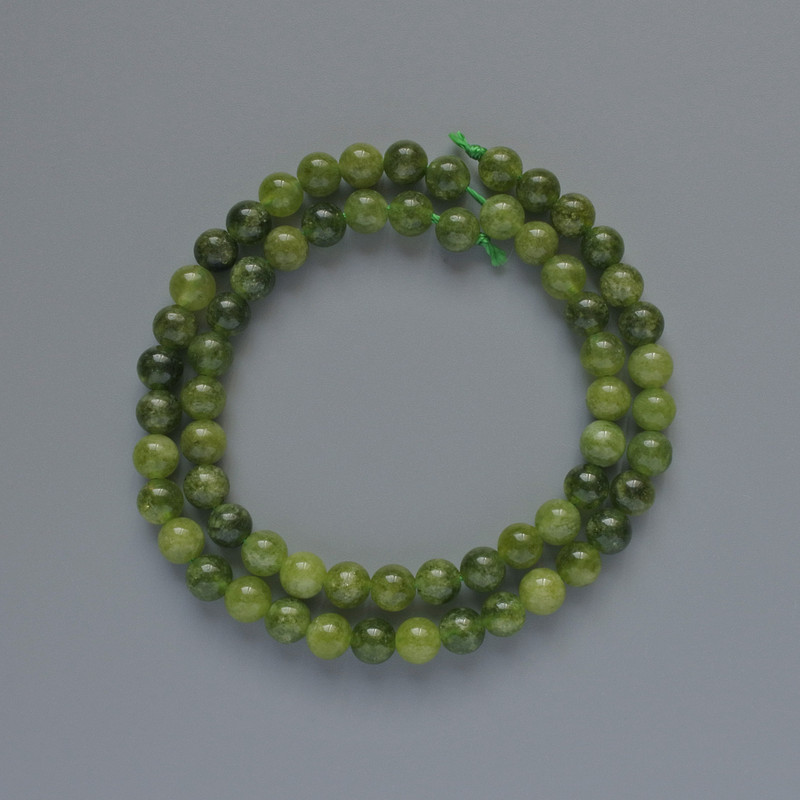 Jadeite Beads Smooth Round 6mm diameter, 38cm length on a thread