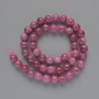 Rubellite Tourmaline Beads, natural stone, smooth round, diameter 8mm+/-, length 39cm+/- on a thread