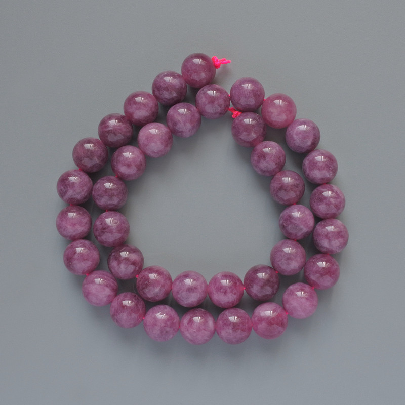 Tourmaline Rubellite Beads natural stone, smooth round, diameter 10.5mm+/-, length 39cm+/- on a thread