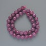 Tourmaline Rubellite Beads natural stone, smooth round, diameter 10.5mm+/-, length 39cm+/- on a thread