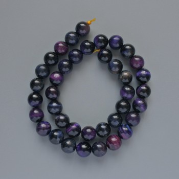 Beads Multicolour Cat's Eye Natural Stone Smooth Round, Diameter 10mm+-, Length 39cm+- on Thread
