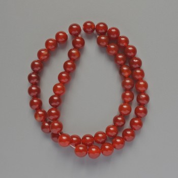 Beads Carnelian Natural Stone Smooth Round, Diameter 8mm+-, Length 36cm+- on Fishing Line