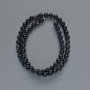 Beads Black Agate Natural Stone Smooth Round, Diameter 6mm+-, Length 37cm+- on Fishing Line