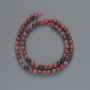 Rhodonite Beads, Natural Stone, Smooth Round, 6mm+/- Diameter, 38cm+/- Length, on a Thread