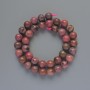 Rhodonite Beads Natural Stone Smooth Round, diameter 10mm+/-, length 39cm +/- on a thread