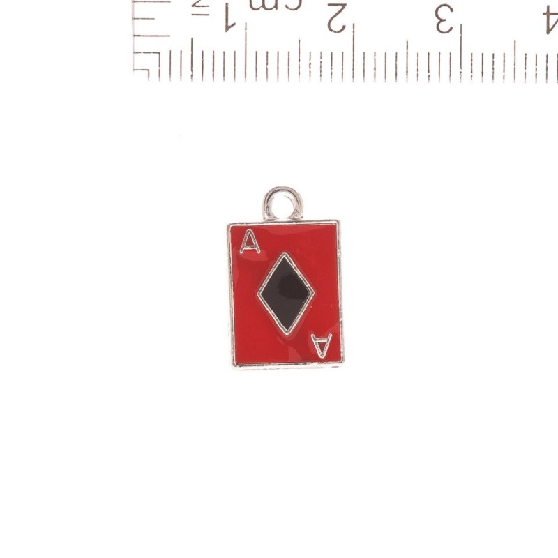 Jewellery Findings Ace of Diamonds Pendant 11x17mm, Pack of 5