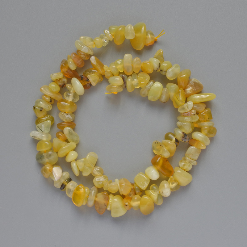 Yellow Opal Beads, Natural Stone Chips, Diameter 6x3mm+/-, Length 40cm+/- on a Thread