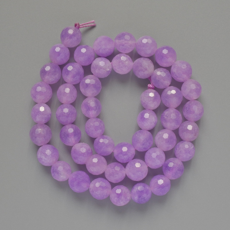 Lavender Amethyst Beads, Natural Stone Faceted Ball, Diameter 8mm+/-, Length 38cm+/- on a Thread