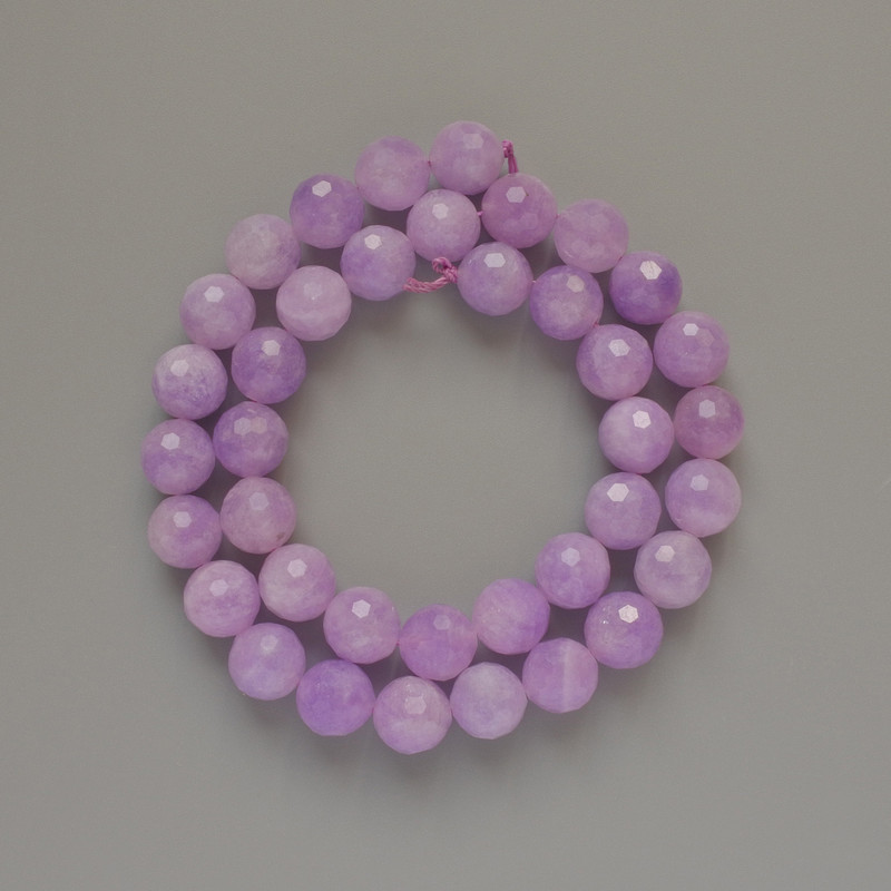 Lavender Amethyst Beads, Natural Stone Faceted Ball, Diameter 10mm+/-, Length 38cm+/- on a Thread
