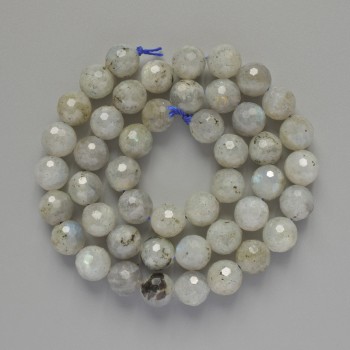 Beads Labradorite Natural Stone Faceted Ball, Diameter 8mm+/-, Length 38cm +/- on Thread