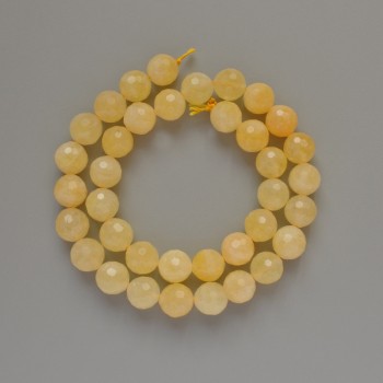 Beads Citrine Natural Stone Faceted Ball, Diameter 10mm+/-, Length 38cm +/- on Thread