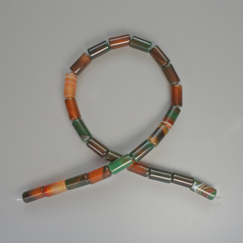 Beads Brazilian Agate Natural Stone Cylinder, Diameter 8x16mm+/-, Length 38cm +/- on Fishing Line