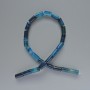 Beads Agate Blue Natural Stone Cylinder, Diameter 8x16mm+/-, Length 38cm +/- on Fishing Line