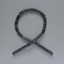 Beads Agate Black Natural Stone Cylinder, Diameter 8x16mm+/-, Length 38cm +/- on Fishing Line